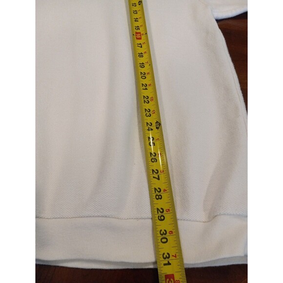 Lands End Mens Sweater Sweatshirt Crew Neck Size Tall XL Ivory 100% Cotton Euc - Picture 7 of 8